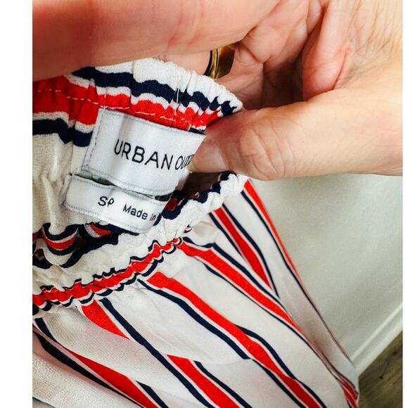 Urban Outfitters Raven White Red Blue Striped Halter Romper Jumpsuit S - Picture 8 of 15